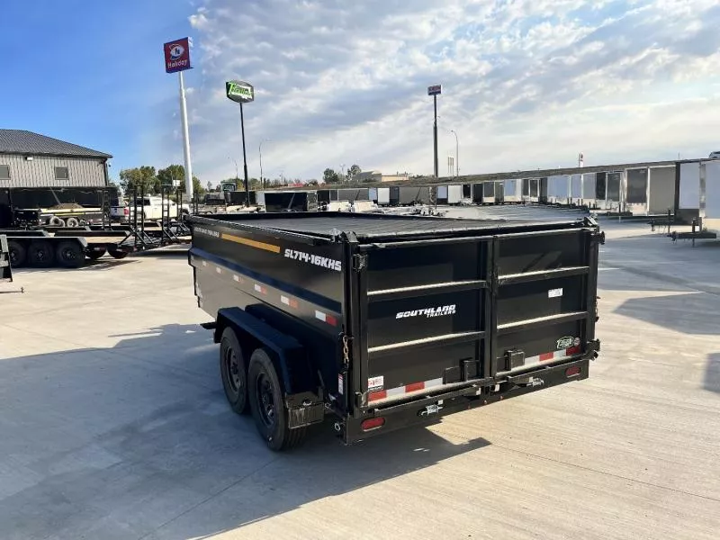 NEW 2025 Southland14ft Low Profile HIGH SIDE Dump Trailer 2-8000 lb axles = 16K with Aluminum Ramps and TARP