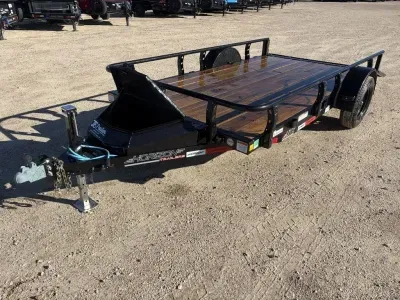 2027 Horizon  UTZBP 77" X 12' 3.8K UTILITY TRAILER — BLACK 