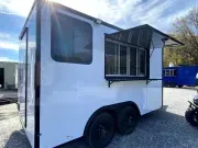 2025 Quality Cargo 8.5x14TA3 Poly White Blacked-Out Concession Trailer
