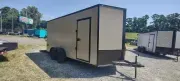 2027 Quality Cargo 7x16x7 TANDEM AXLE FLAT TAN POLY BLACK OUT TRIM PACKAGE