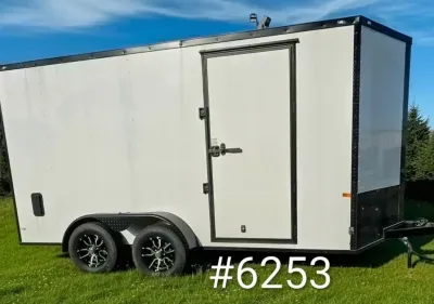 Rock Solid 7x14 TA Cargo Trailer, V-Nose, Blackout Package