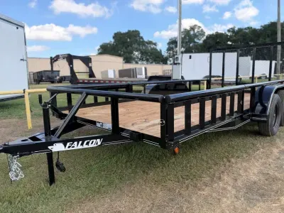 Falcon 83x16 TA Utility Trailer, 7,000 GVWR, Pipe Top, Spare Tire