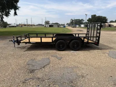 Load Trail 83x16 Tandem Axle Utility Trailer 7K, Fold Gate, Black