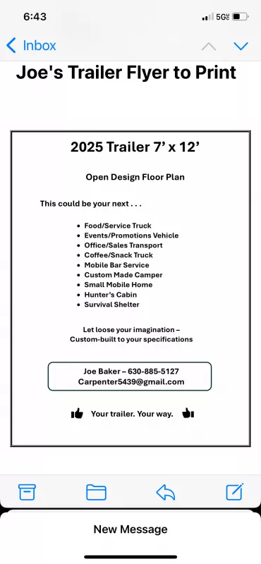 2025  Surtrac Travel Trailer 7’ x 12’