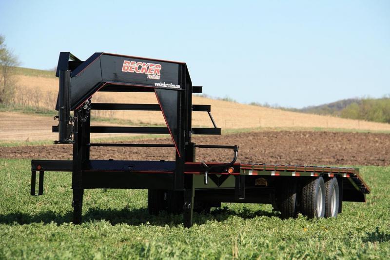 New 32ft Low profile tandem gooseneck flatbed utility equipment trailer
