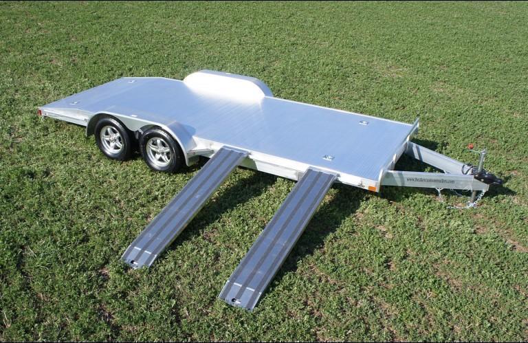 New! 18' Aluminum Utility Carhauler Trailer -Alum. Wheels-LED Lights-7' Ramps