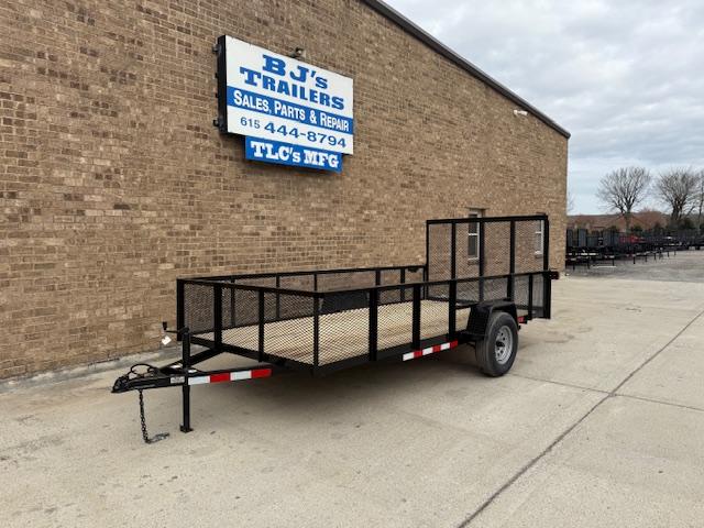 TLC 6'4"X14 Gate 2' Mesh Sides Single Axle Utility Trailer