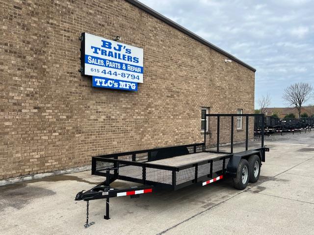 TLC 6'4"X16 Gate 1-Brake Tandem Utility Trailer - Mesh Sides