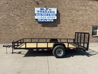 TLC 6K 6'4"X12+2 Gate Tubing Utility Trailer