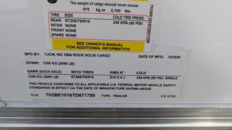 new Cargo (Enclosed) Trailers Rock Solid Cargo  for sale, in Clearwater, MN Thumbnail 10