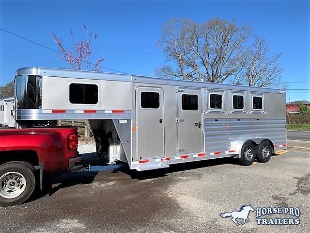 2022 Exiss 7400 4 Horse Slant Load Gooseneck w/Hydraulic Jack and Insul Roof 2022 Exiss 7400 4 Horse Slant Load Gooseneck w/Hydraulic Jack and Insul Roof