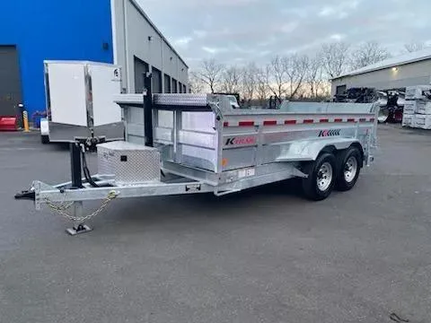 2026 KTRAIL 7X14 TANDEM AXLE DUMP TRAILER *COMBO DOORS  INCLUDES TARP  RAMPS  500LB JACK