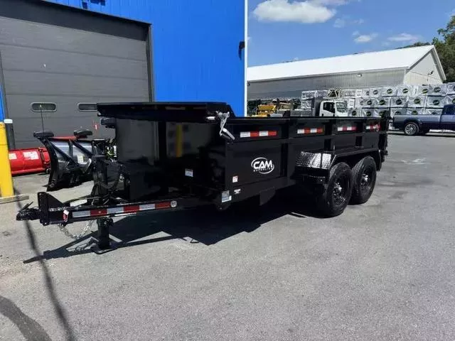 2025 CAM SUPERLINE 7X14 TANDEM AXLE LOW PROFILE SCISSOR DUMP TRAILER *ANTI SAIL ROD  MESH TARP ROLLE