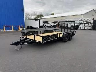 2025 CAM SUPERLINE 7X16 TANDEM AXLE TUBE TOP ATV UTILITY/LANDSCAPE TRAILER