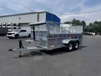 2026 KTRAIL 7X14 TANDEM AXLE DUMP TRAILER *24" MESH EXTENSIONS  COMBO DOORS  INCLUDES TARP  RAMPS  5