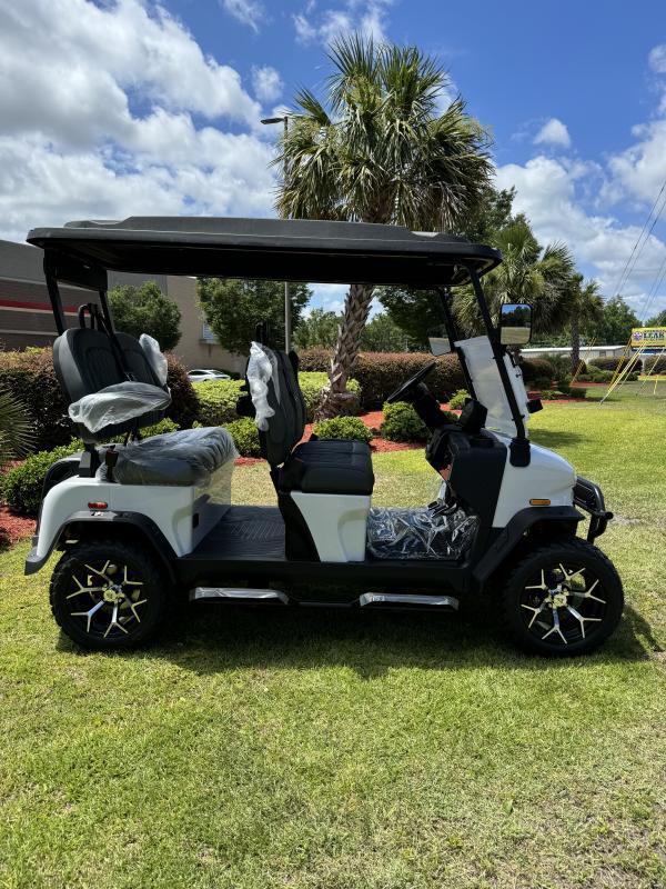 2025 White Denago EV Rover XL Lifted Lithium LSV Aluminum Frame Forward 4 Passenger  Golf Cart 5xs3Embnnp7a