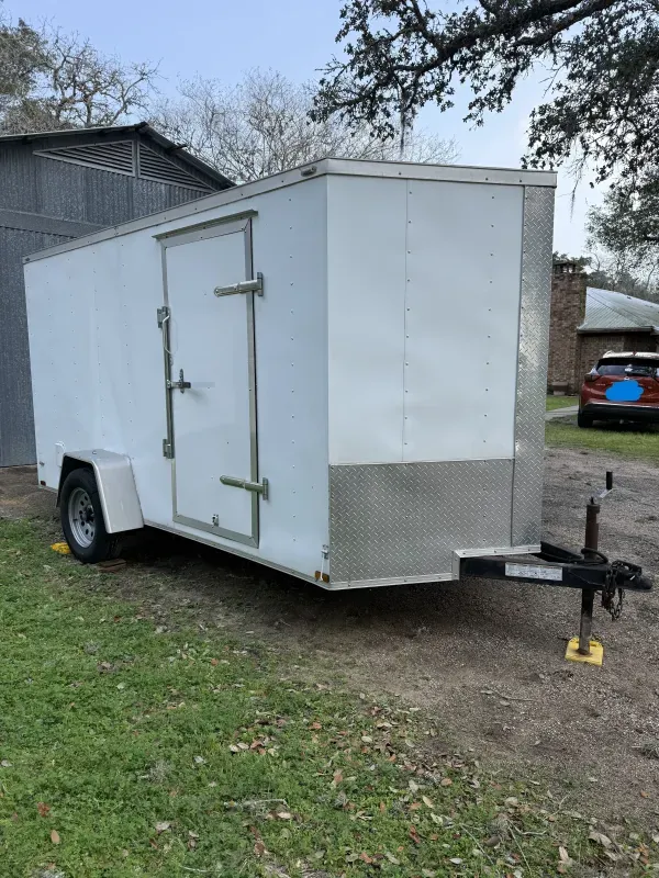 6x12 Cargo Trailer with side door and rear ramp