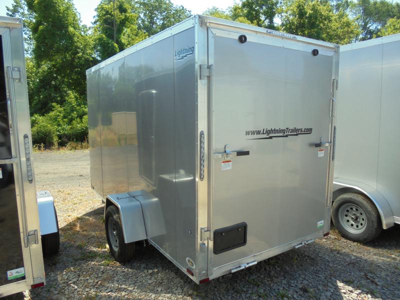 2024 Lightning Trailers 6x12 Enclosed Cargo Trailer Silver JPR