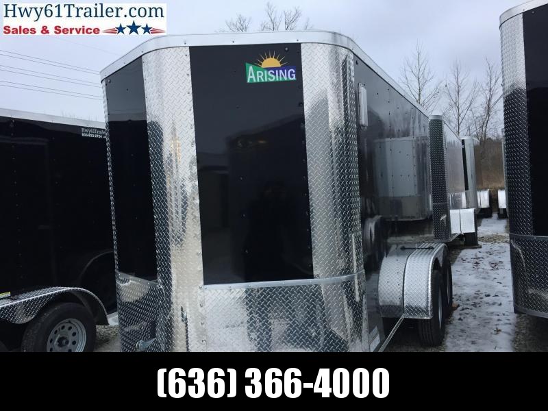 2021 ARISING 7X14 TA V-NOSE RAMP DOOR 3500 LB AXLES 7'3" BLACK WHOLESALE PRICE 2021 ARISING 7X14 TA V-NOSE RAMP DOOR 3500 LB AXLES 7'3" BLACK WHOLESALE PRICE
