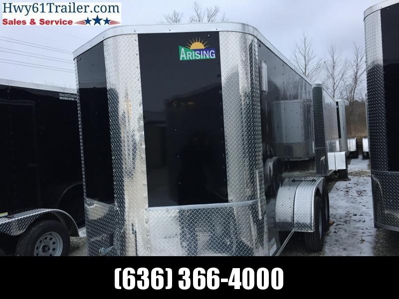 2021 ARISING 7X14 TA V-NOSE RAMP DOOR 3500 LB AXLES 7'3" BLACK WHOLESALE PRICE 2021 ARISING 7X14 TA V-NOSE RAMP DOOR 3500 LB AXLES 7'3" BLACK WHOLESALE PRICE