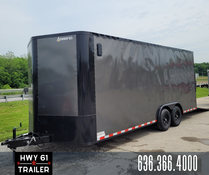 2021 ARISING 8.5x20 TA 52K 7'6" v-nose Charcoal/Blackout enclosed 2021 ARISING 8.5x20 TA 52K 7'6" v-nose Charcoal/Blackout enclosed