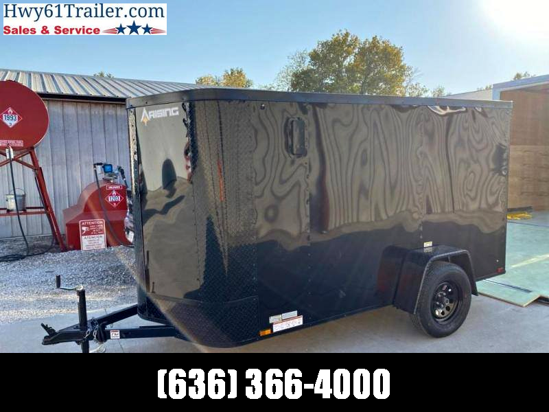 2021 ARISING 6x12 SA V-nose ramp 3500 lb axles Side Vents Lockbar Semi Seamless 6'3" Black Out 2021 ARISING 6x12 SA V-nose ramp 3500 lb axles Side Vents Lockbar Semi Seamless 6'3" Black Out
