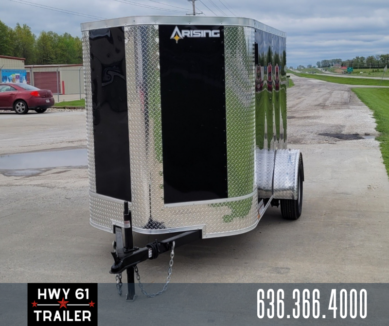 2023 ARISING Enclosed Trailer 5x8 SA 35K 6' Black Hwy 61 Trailer