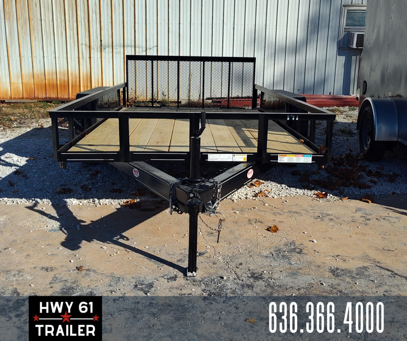 2025 MEB Utility Trailer 76x14 TA, 2' Dovetail with 30" Gate, 35K Axles, Black