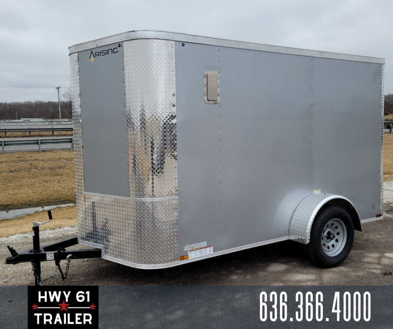 2021 Arising 6x10 SA 35K 6'3" v-nose Silver Enclosed Trailer 2021 Arising 6x10 SA 35K 6'3" v-nose Silver Enclosed Trailer
