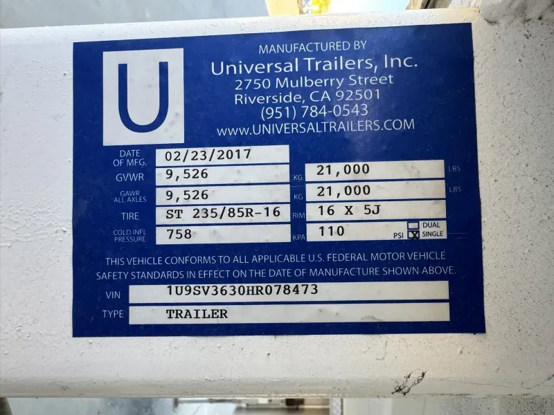 used Cargo (Enclosed) Trailers Universal Trailers  for sale, in Van Nuys, CA Thumbnail 7