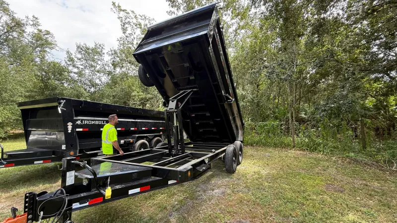 7 x 16 . 7x16 . 7x16x4 16ft  16 foot DUMP TRAILERS ( IronBull )  $14,500