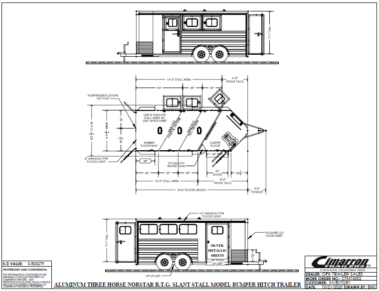 2021 Cimarron 3 Horse Bumper Pull Trailer 2021 Cimarron 3 Horse Bumper Pull Trailer