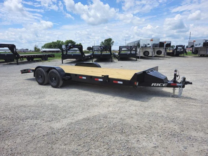 2026 Rice Trailers 9.9k Magnum Car Hauler 82x20' Flatbed HD Car Hauler Trailer w/ Toolbox