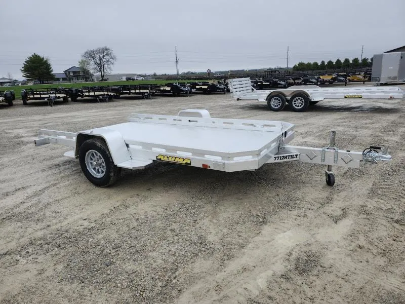 2027 Aluma 7712H-TILT 12' HD Single Axle Aluminum Tilt Trailer