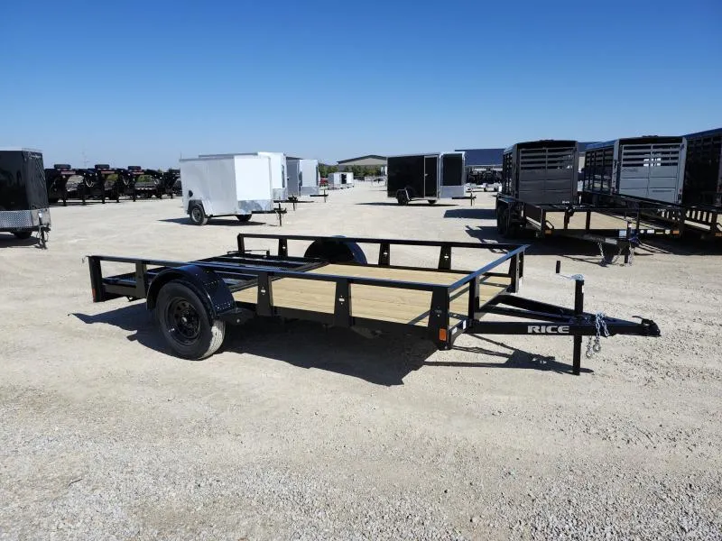 2026 Rice Trailers 76x12 Single Axle Utility w/ 5ft Gate