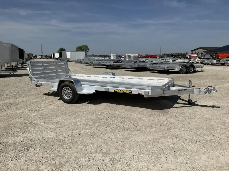 2026 Aluma 7814S-BT 14' Aluminum Utility Trailer w/ Bi-Fold Gate