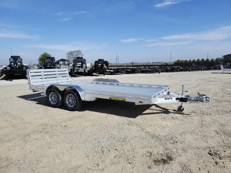 2027 Aluma 8016TA-EL-BT-RTD 16' Aluminum Utility / Tandem Axle / Bi-Fold Ramp