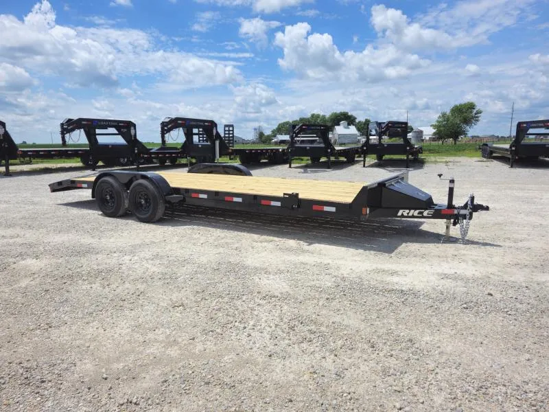 2026 Rice Trailers 9.9k Magnum Car Hauler 82x22' Flatbed HD Car Hauler Trailer w/ Toolbox