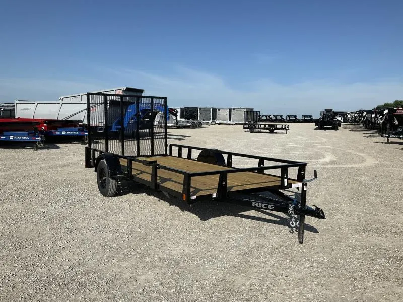 2026 Rice Trailers 82X14 Single Axle Utility w/ 5ft Gate
