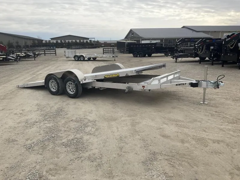 2024 Aluma 8218 Tilt 18' Aluminum Tiltbed Car Hauler Trailer