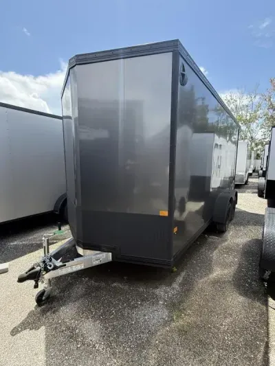 2026 Alcom-Stealth 7x16 Aluminum w/ spoiler & spare tire Cargo / Enclosed Trailer