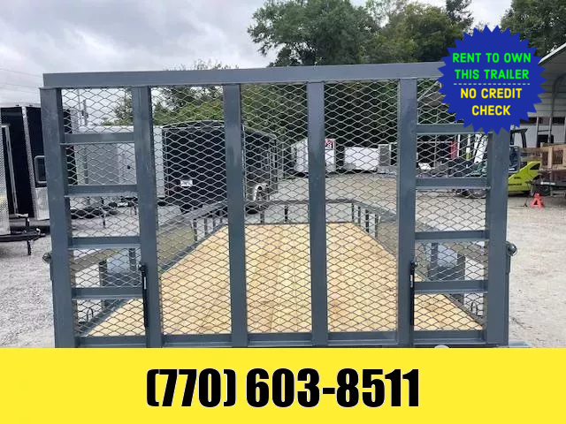 7x16 Utility Trailer W/ 2 Brake Axles 2-5200LB Axles LED Lights & Gate Assist Shocks 2025 GPS 1754400573