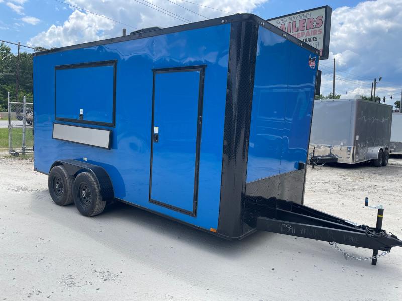 7x16 Food Trailer 7 Foot Interior Height W/ Finished Walls & Ceiling A