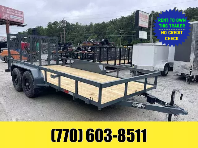 7x16 Utility Trailer W/ 2 Brake Axles 2-5200LB Axles LED Lights & Gate Assist Shocks 2025 GPS 1754400569