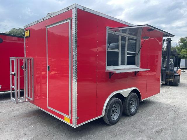 8.5X14 Food Trailer W/ Gas Lines & Hood Vent & Fire Suppression, A/C Griddle & Deep Fryer, Triple Sink W/ Handwash 2025 Concession