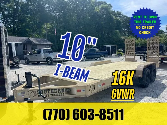 7x20 Heavy Equipment Trailer 2-8000 LB Axles W/ 5 Foot Stand Up Ramps 2025 Southern Utility