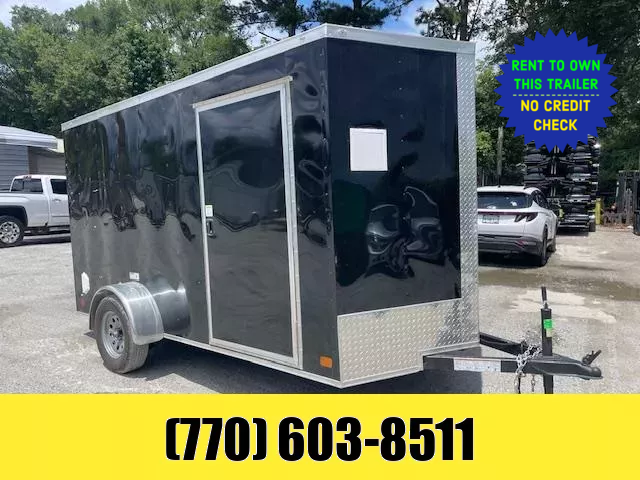 USED 6X12 Enclosed Trailer 6'3" Interior Height W/ Side Door & Ramp 2024 Nationcraft 