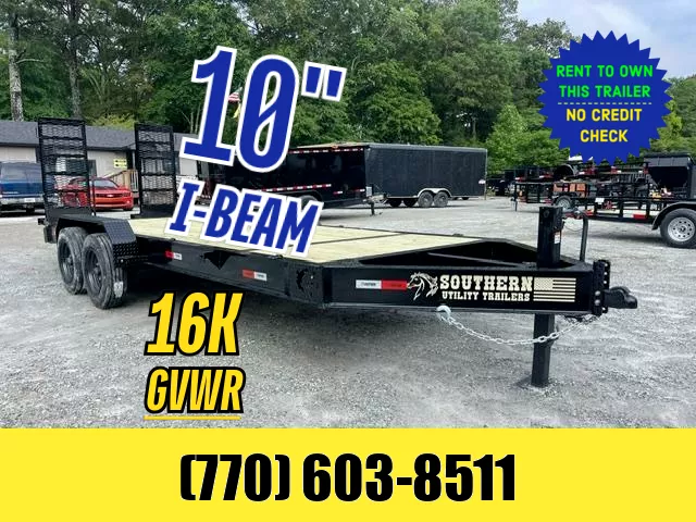 7x20 Heavy Equipment Trailer 2-8000 LB Axles W/ 5 Foot Stand Up Ramps 2025 Southern Utility