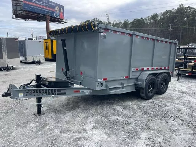 7x14 Dump Trailer Telescopic Lift 4 Foot Sides 14,000 GVWR Tarp & Ramps 2025 Southern Utility