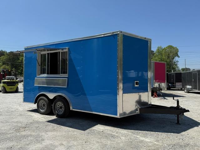 8.5x14 Food Trailer W/ Gas Lines & Hood Vent 7' Interior Height W/ 13,500 BTU A/C Finished Interior Electrical & Water PKG 2025 CONCESSION